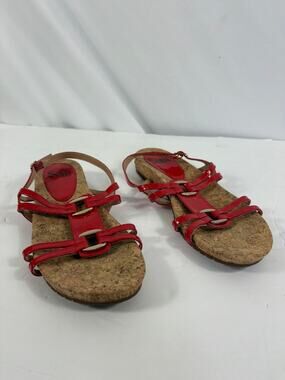 Sofft Cork Strappy Red Sandals Size 8